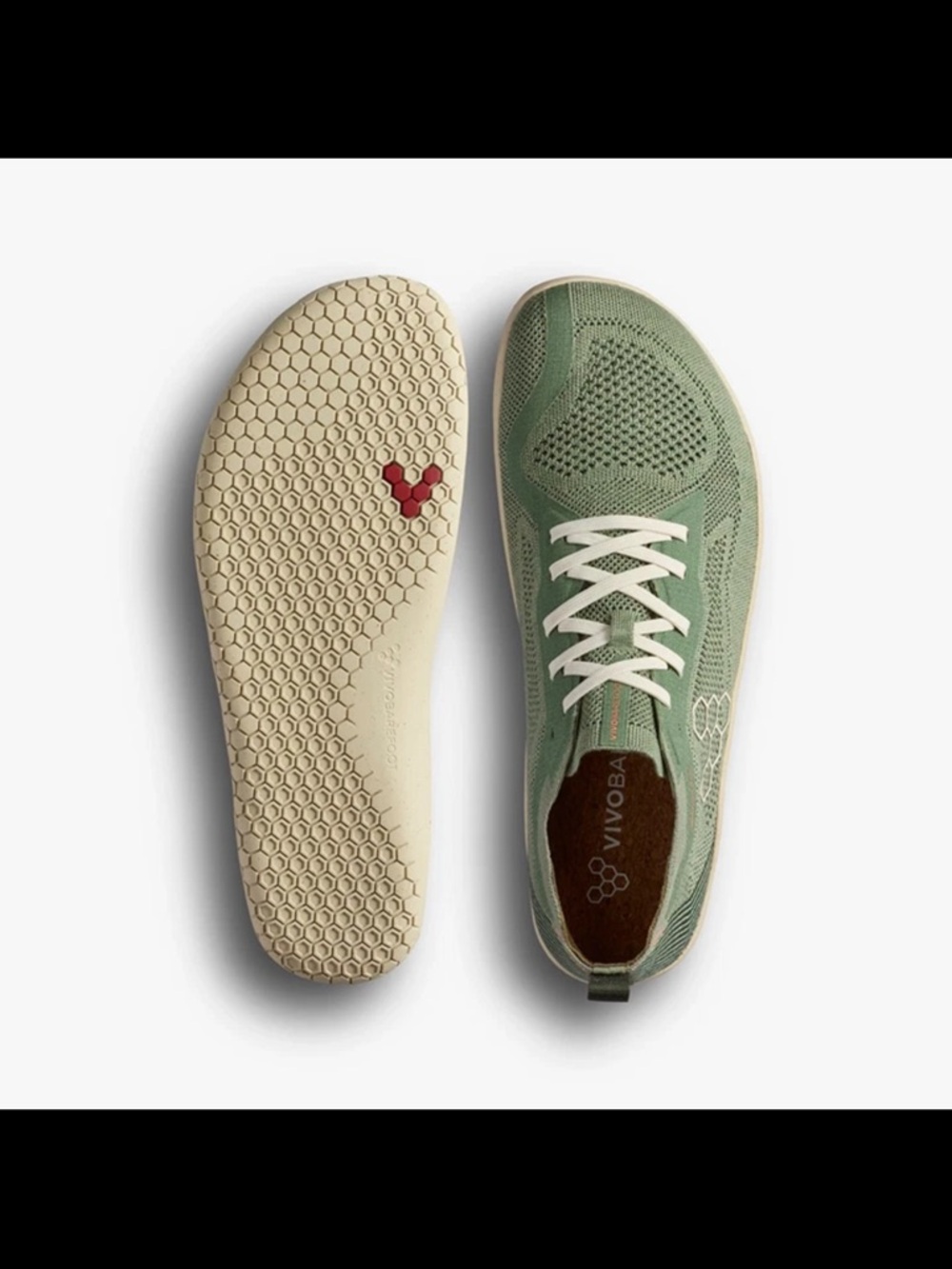Vivo barefoot Knit Sneaker in Sage Green, size 39